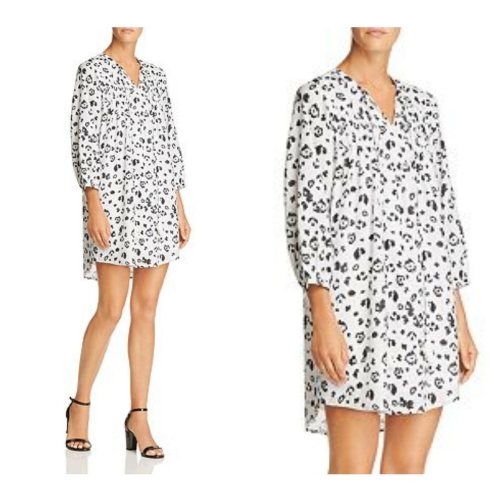 New Aqua Womens Animal Print Short Mini Dress Size Small black white